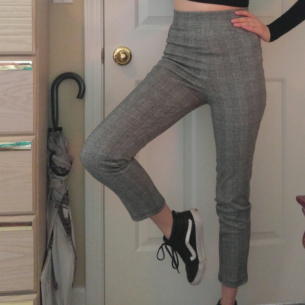 Houndstooth Plaid Pants